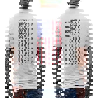 アメリカ国旗 メンズ レディース キッズ アメリカ国旗 愛国的なグランジ メンズTシャツ バックプリント - Kawaiitshirt