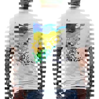 ウクライナ国旗 ひまわりの愛 ウクライナの強い服 メンズTシャツ バックプリント - Kawaiitshirt