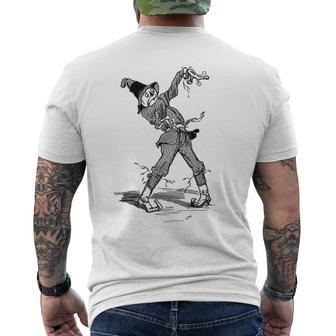 オズの土地 ビンテージアート ハロウィーン オズの魔法使い かかし メンズTシャツ バックプリント - Kawaiitshirt