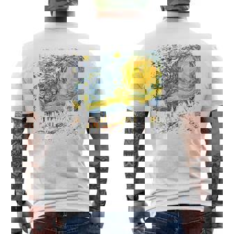 カエル 星月夜 面白い カエル ゴッホ 美的アート ミーム メンズTシャツ バックプリント - Kawaiitshirt