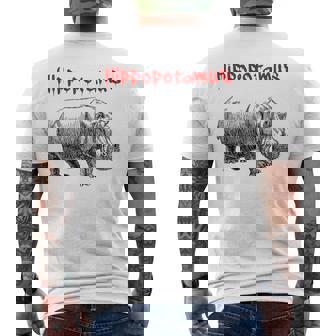 カバ ヴィンテージ シンプル ミニマリスト カバ グラフィック メンズTシャツ バックプリント - Kawaiitshirt