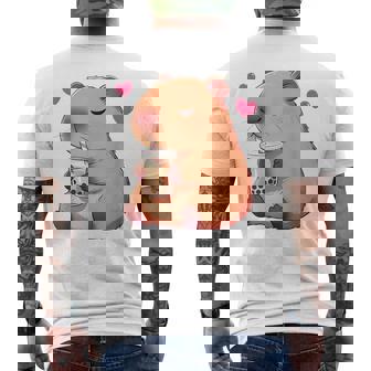 カピバラバブルティー メンズTシャツ バックプリント - Kawaiitshirt