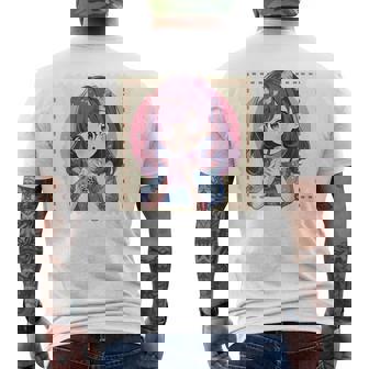 カワイイアニメ ちびガール バブルティー ボバミルク オタク メンズTシャツ バックプリント - Kawaiitshirt