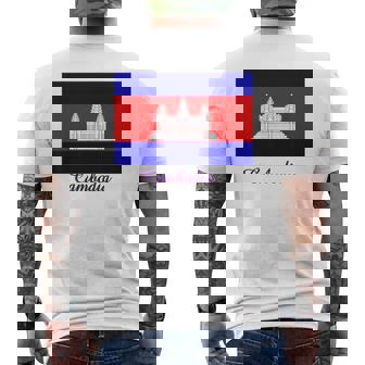 カンボジア カンボジア国旗 お土産 メンズTシャツ バックプリント - Kawaiitshirt