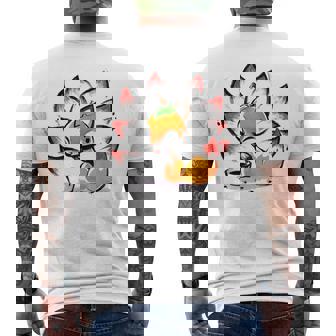 キタキツネ 狐 九尾 メンズTシャツ バックプリント - Kawaiitshirt