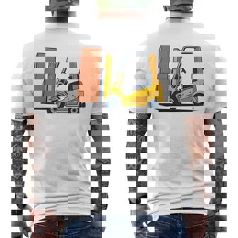 キッズ フォークリフト車両工事現場掘削機建設作業員 男の子 メンズTシャツ バックプリント - Kawaiitshirt