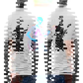 バックプリント ギタリスト エイリアン グラフィック ギター エイリアン ギタリスト メンズTシャツ バックプリント - Kawaiitshirt