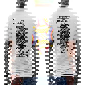 クイーンクラブ ポーカーカード トランプ ブラックジャックカード 長袖tシャツ メンズTシャツ バックプリント - Kawaiitshirt