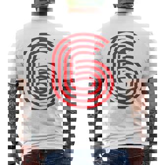 クールなレトロなレタリングジャージ、背番号6 6Eis メンズTシャツ バックプリント - Kawaiitshirt