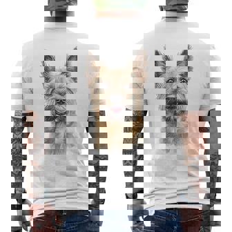 ケアンテリア 犬 グラフィック ペット アートワーク ケアンテリア メンズTシャツ バックプリント - Kawaiitshirt