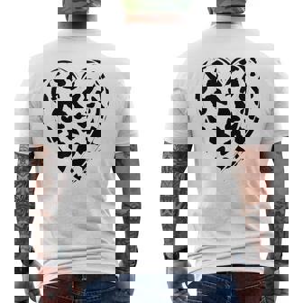 シックなハートプリントの牛柄。 メンズTシャツ バックプリント - Kawaiitshirt