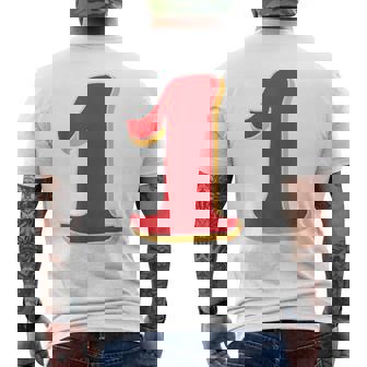 タイポグラフィ 第1番 数字 1 メンズTシャツ バックプリント - Kawaiitshirt