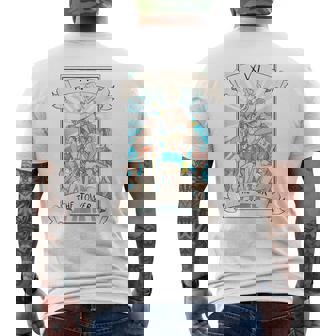 タロットカード オタク アヘ顔 Lewd 変態アニメ オカルト異教徒 ウィッカ メンズTシャツ バックプリント - Kawaiitshirt