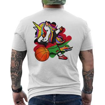 ダビングユニコーン マラウイ バスケットボールファンジャージー マラウイ国旗 メンズTシャツ バックプリント - Kawaiitshirt