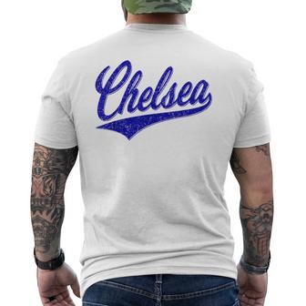 チェルシー ロンドン イングランド バーシティ スクリプト クラシック スポーツ ジャージ メンズTシャツ バックプリント - Kawaiitshirt