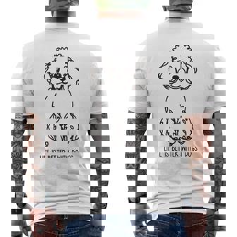 トイ プードル シルエット ラインアート 犬がいると人生はもっと楽しい デザイン メンズTシャツ バックプリント - Kawaiitshirt