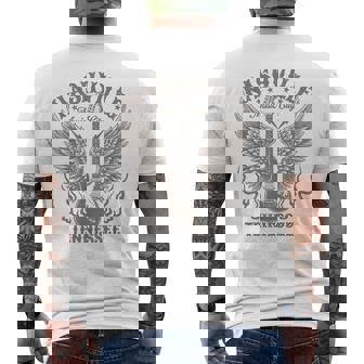 ナッシュビル テネシー ギター カントリーミュージック シティ レディース メンズ キッズ メンズTシャツ バックプリント - Kawaiitshirt