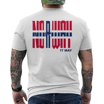 ノルウェーの国旗またはノルウェーの日のノルウェーの国旗 Norway Flag Yttende Mai メンズTシャツ バックプリント - Kawaiitshirt