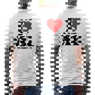 ハートミルクが大好き メンズTシャツ バックプリント - Kawaiitshirt