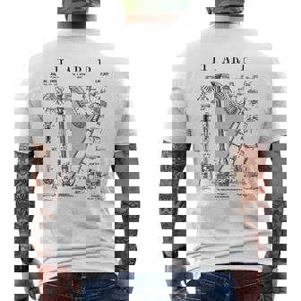 ハープ ヴィンテージ 特許ハーピスト ドローイングプリント メンズTシャツ バックプリント - Kawaiitshirt