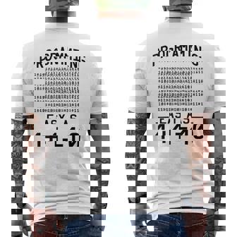 バイナリコーディングプログラミング 1110 バイナリコード メンズTシャツ バックプリント - Kawaiitshirt