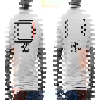 バッテリー1シャツ残り1バッテリーデッドシャツのバッテリー残量が少なくなりました。 メンズTシャツ バックプリント - Kawaiitshirt