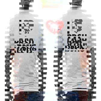 パラサウロロフスが大好き 恐竜好き パラサウロロフス メンズTシャツ バックプリント - Kawaiitshirt