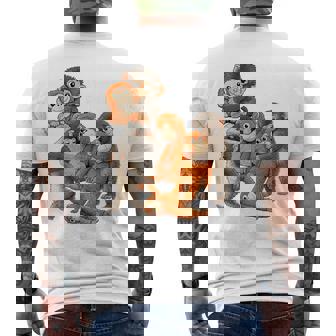 パンチ君 かわいい ポーズ 捨てられた ニホンザル モンキー パンチ メンズTシャツ バックプリント - Kawaiitshirt