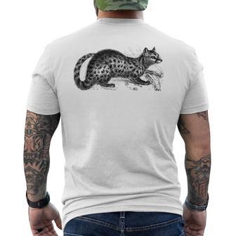 パームシベット アニマルプリント メンズTシャツ バックプリント - Kawaiitshirt