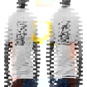 フォークリフト オペレーター フォークリフト ドライバー 物流 うさぎ イースター メンズTシャツ バックプリント - Kawaiitshirt