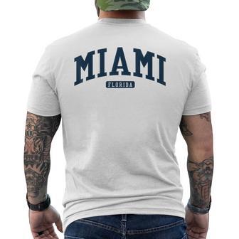 フロリダ州マイアミ Fl カレッジ大学スタイル ネイビー メンズTシャツ バックプリント - Kawaiitshirt