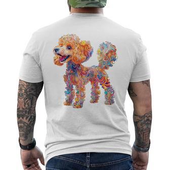 プードル 犬 モチーフ ペット イラスト プードル メンズTシャツ バックプリント - Kawaiitshirt