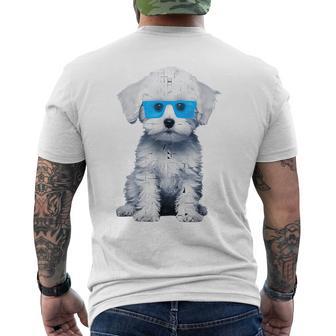 プードル 犬 幾何学的 キュート サングラス アニマル アート プードル メンズTシャツ バックプリント - Kawaiitshirt