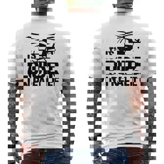 ヘリコプター 空中乗組員 実生活ではより大きな音色 メンズTシャツ バックプリント - Kawaiitshirt