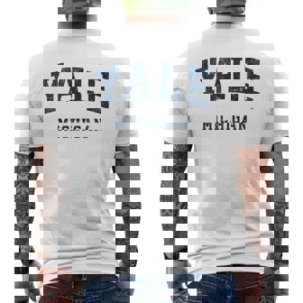 ミシガン州イェールミシガン州ヴィンテージアスレチックスポーツデザイン メンズTシャツ バックプリント - Kawaiitshirt