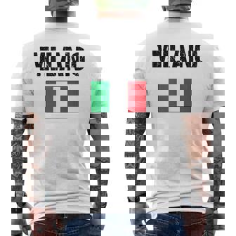 ミラノ イタリア ミラノ イタリー 旗 イタリアン メンズTシャツ バックプリント - Kawaiitshirt