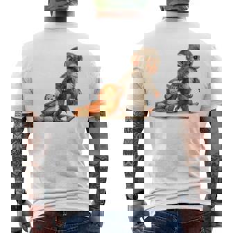 モンキーパンチ ベビー マカク リトルパンチ ビッグ キュート ラブ ぬいぐるみ メンズTシャツ バックプリント - Kawaiitshirt