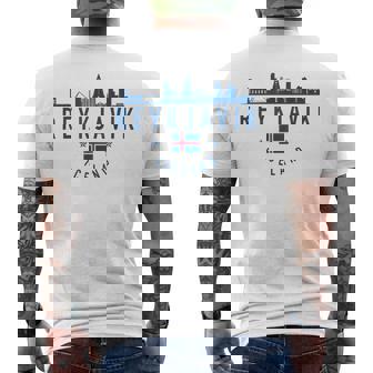 レイキャビク アイスランド アイスランド国旗 スカイライン プライド お土産 メンズTシャツ バックプリント - Kawaiitshirt