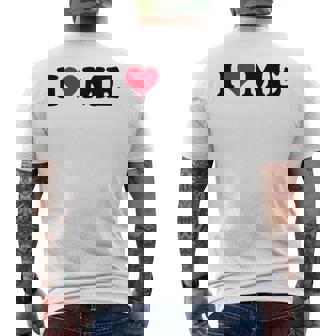 レッドハートデザイン I Love Me メンズTシャツ バックプリント - Kawaiitshirt