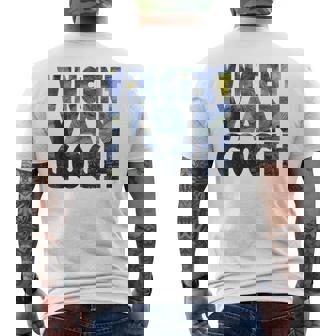 ヴィンセント・ヴァン・ゴッホ作「星月夜」 テキスト ミュージアムアート メンズTシャツ バックプリント - Kawaiitshirt