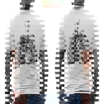 人間の心臓の肺 ビンテージ医療解剖学 解剖学的肺 メンズTシャツ バックプリント - Kawaiitshirt