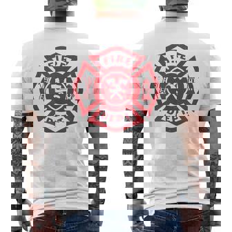 伝統的な消防署救助隊員エンブレムアート。 メンズTシャツ バックプリント - Kawaiitshirt