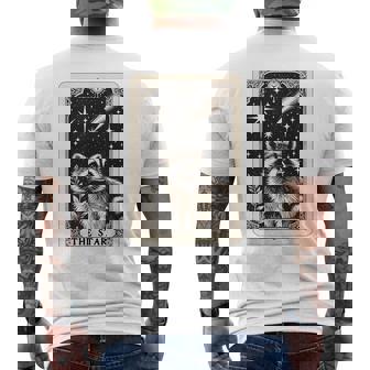 星のタロットカード アライグマ 占星術 神秘的なアライグマ メンズTシャツ バックプリント - Kawaiitshirt