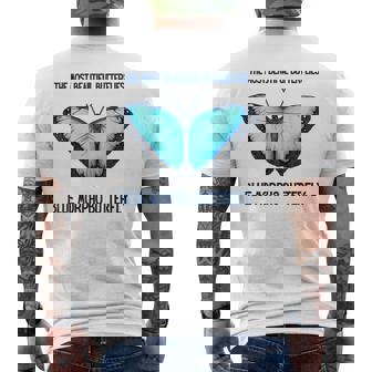 最も美しい蝶青いモルフォバタフライ メンズTシャツ バックプリント - Kawaiitshirt