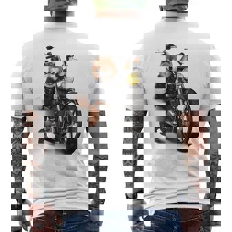 柴犬 いばけん 犬 バイク バイカー 長袖tシャツ メンズTシャツ バックプリント - Kawaiitshirt