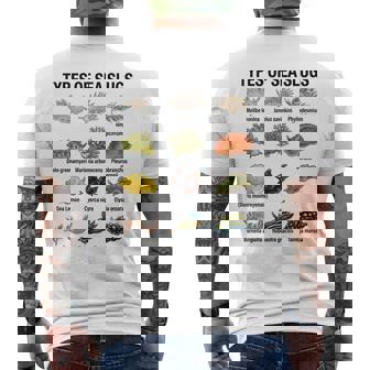 海洋ナメクジの種類科学海洋生物学チャート メンズTシャツ バックプリント - Kawaiitshirt