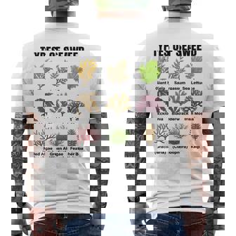 海藻の種類、海藻種チャート、海藻の種類 メンズTシャツ バックプリント - Kawaiitshirt