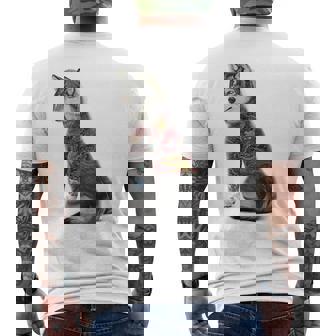 灰色オオカミ 伝統的な日本の龍の入れ墨 入泉 メンズTシャツ バックプリント - Kawaiitshirt