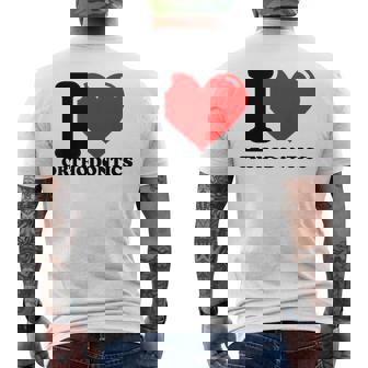 私は歯科矯正が大好きです メンズTシャツ バックプリント - Kawaiitshirt