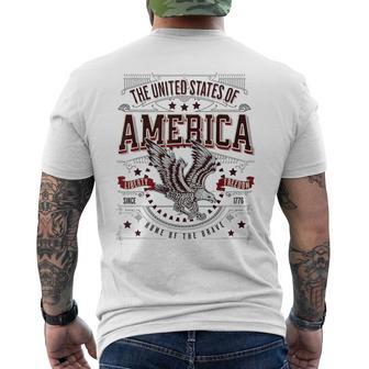 米国アメリカンイーグル アメリカ国旗 パトリオット Usa 男性用 メンズTシャツ バックプリント - Kawaiitshirt